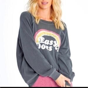 Wildfox Sommers Statement Sweatshirt Size XXL Easy Does It Pullover Graphic Top